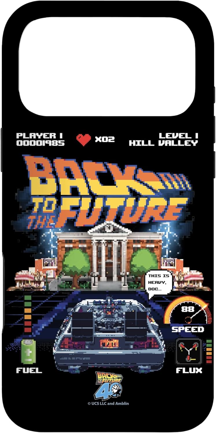 Back to The Future 40th Anniversary Video Game Style Case for iPhone 17 Pro Max