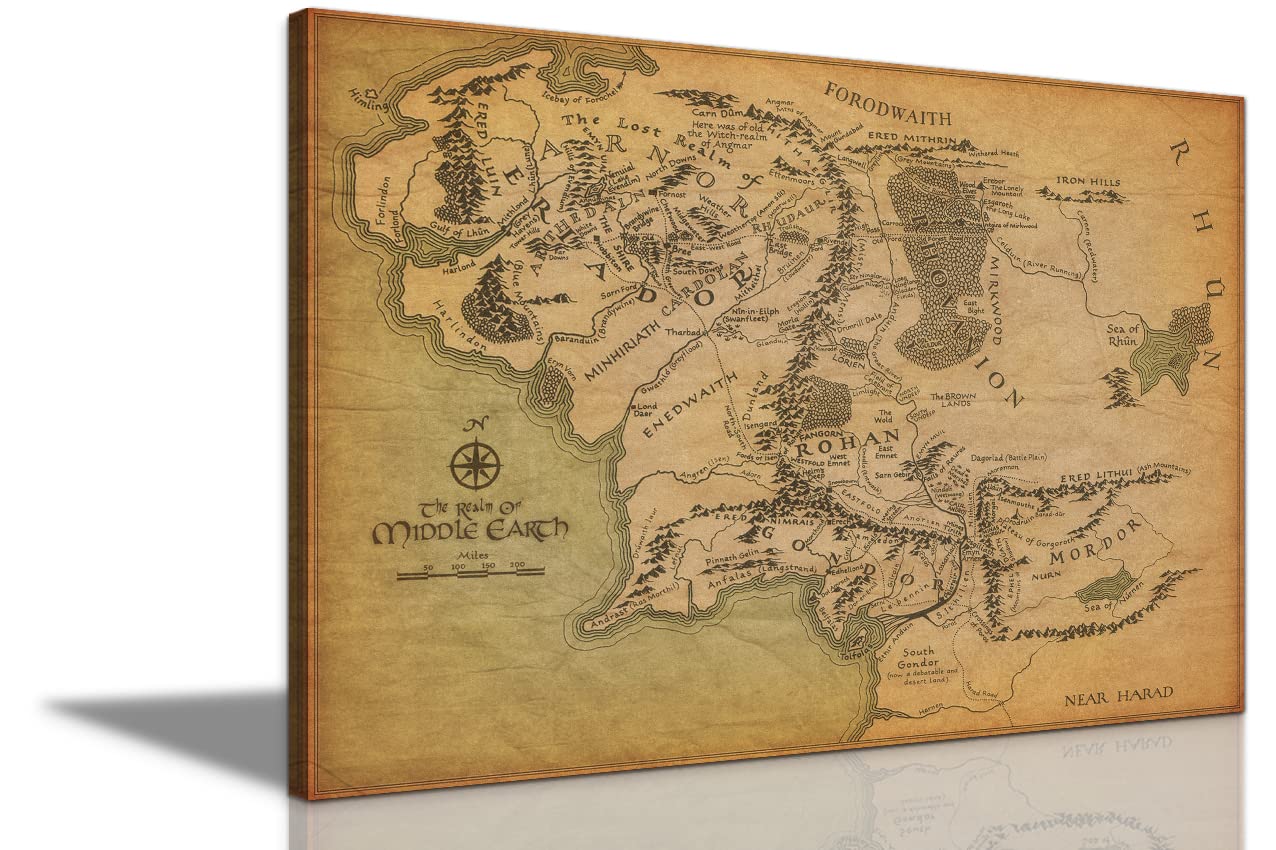 Buy Lord of The Rings Wall Art Middle Earth Canvas Wall Art Lord of The