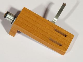 Cherry Wood Turntable Headshell with 7N OFC Braided Litz Silver Clip Cartridge Leads