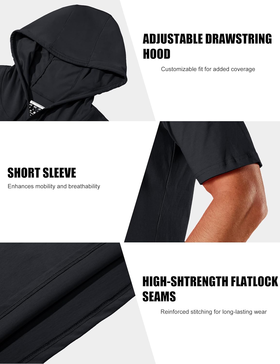 MAGCOMSEN Men's Short Sleeve Hoodie Workout Gym Athletic Cotton Lightweight Hooded T Shirts Sweatshirt - Image 6