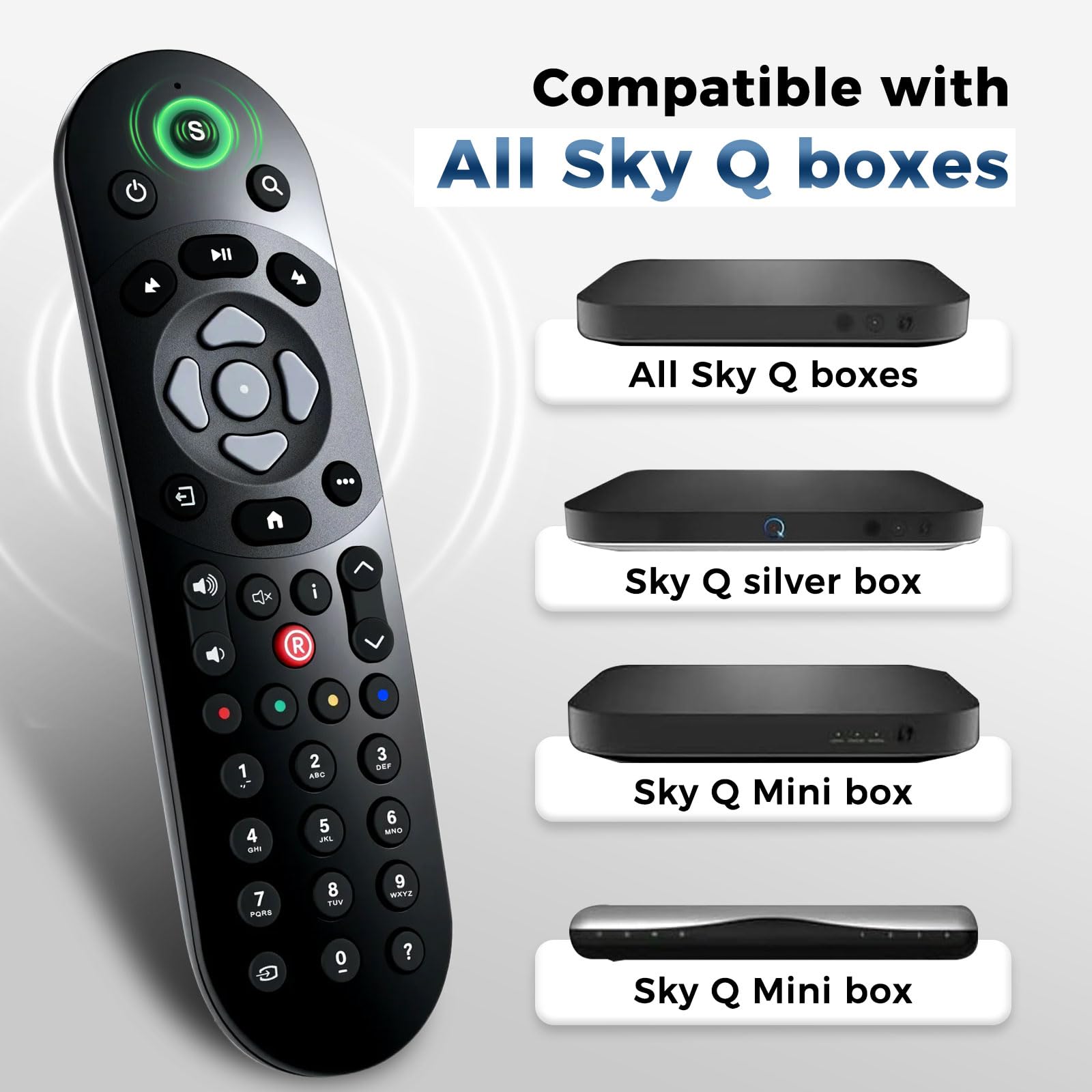Infrarot Fernbedienung für Sky Q/Mini/Silver Box, Keine Programmierung, ABS