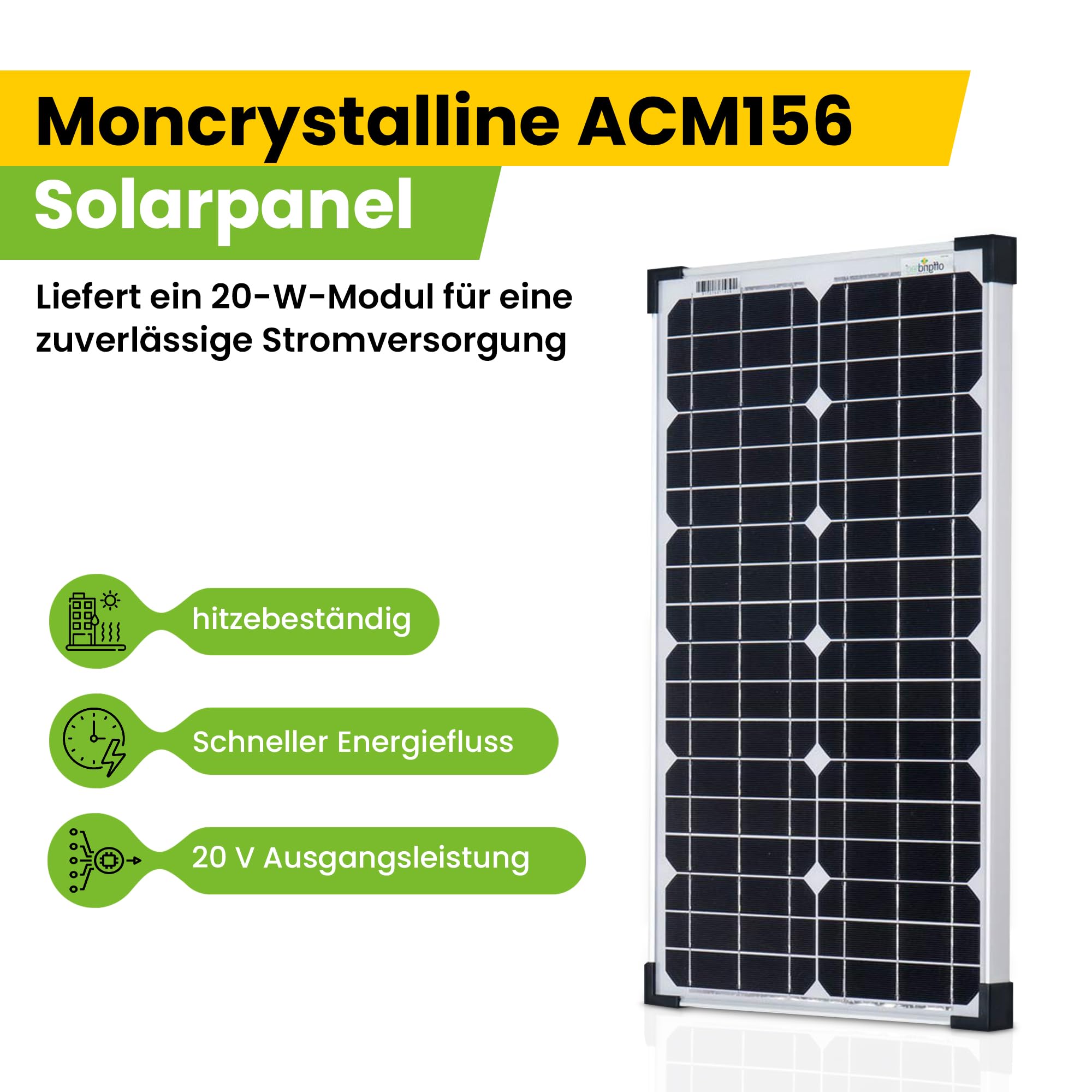 Offgridtec 20W Mono Solarpanel 12V
