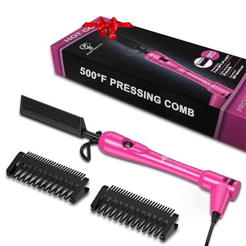Mini Hot Comb 500 Degree Dual Voltage Pink Ceramic
