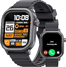 KOSPET Pulse Montre Connectée Homme Femme, Écran AMOLED de 1,96", Appels Bluetooth/Podomètre/Fréquence Cardiaque/Spo2/Suivi du Sommeil, 18j Autonomie, 175+ Modes Sport, étanchéité IP68 (Noir)