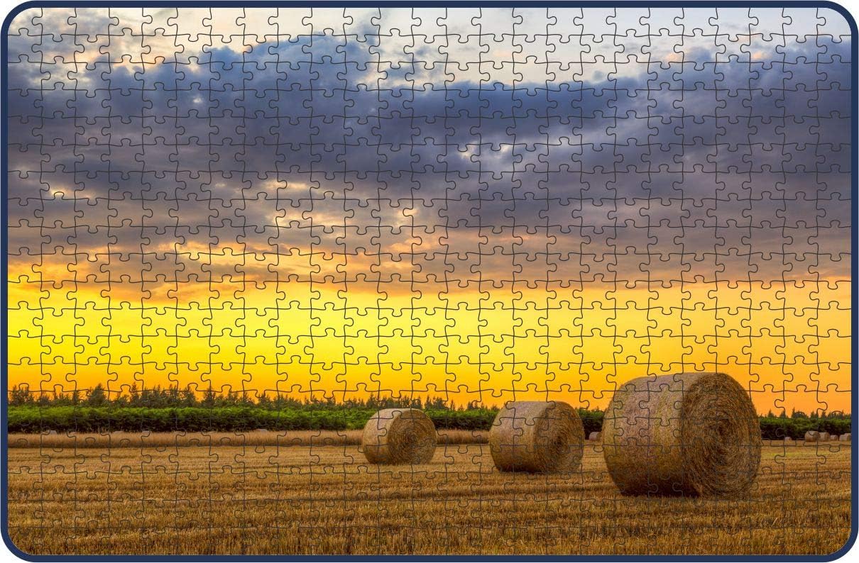 Webby Kids Farm with Hay Bales Wooden Jigsaw Puzzle, 500 Pieces