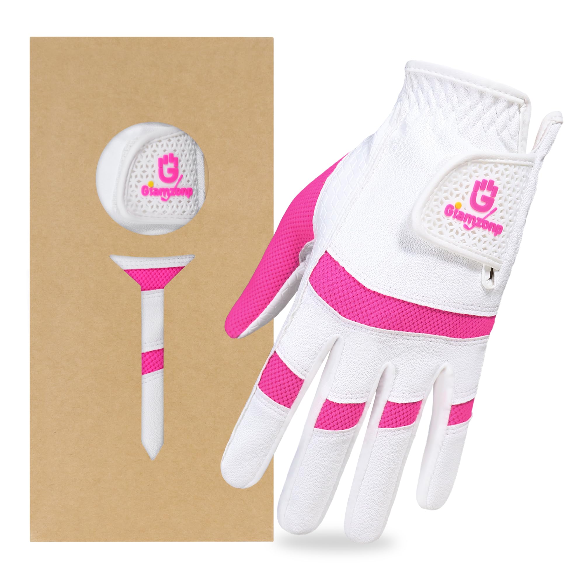 GIAMZONP Womens Golf Glove for Left or Right Hand 1 Pack, Breathable Lightweight Ladies Golf Glove with Non-Slip Grip for Women Golfers