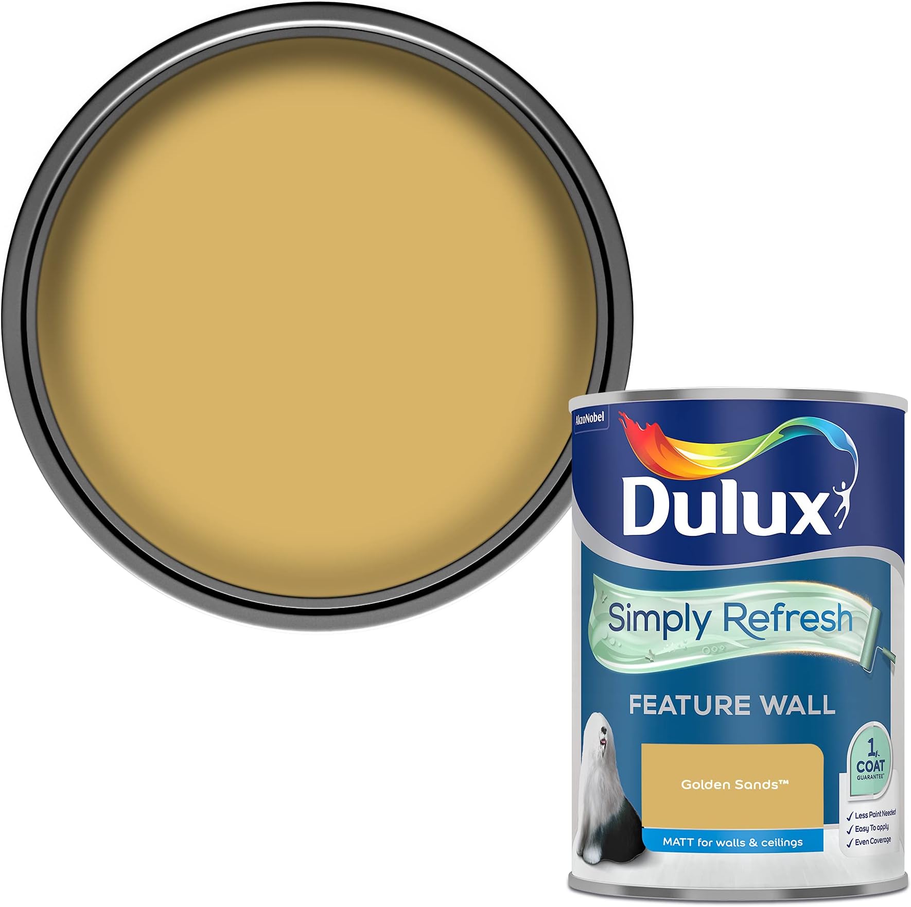 Simply Refresh Feature Wall Matt Emulsion Paint - Golden Sands - 1.25L, 5569247