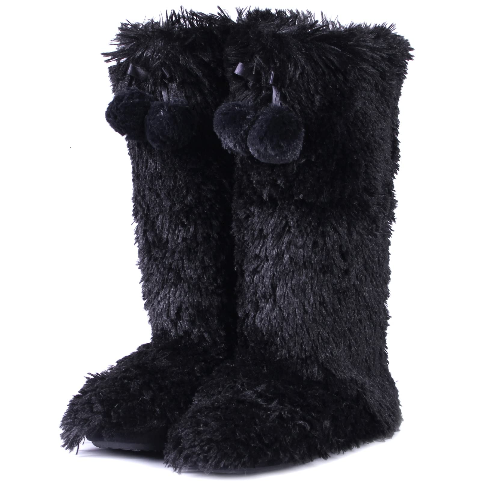 Forfoot Slipper Boots, Cozy Indoor Booties for Women Fluffy Comfortable House Shoes Fuzzy Anti-Slip Boots Winter
