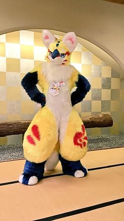 NEW Yellow Cat Huksy Dog Fursuit Fullsuit Teen Costumes Fursona Kigurumi Digitigrade Furries Anime Costume