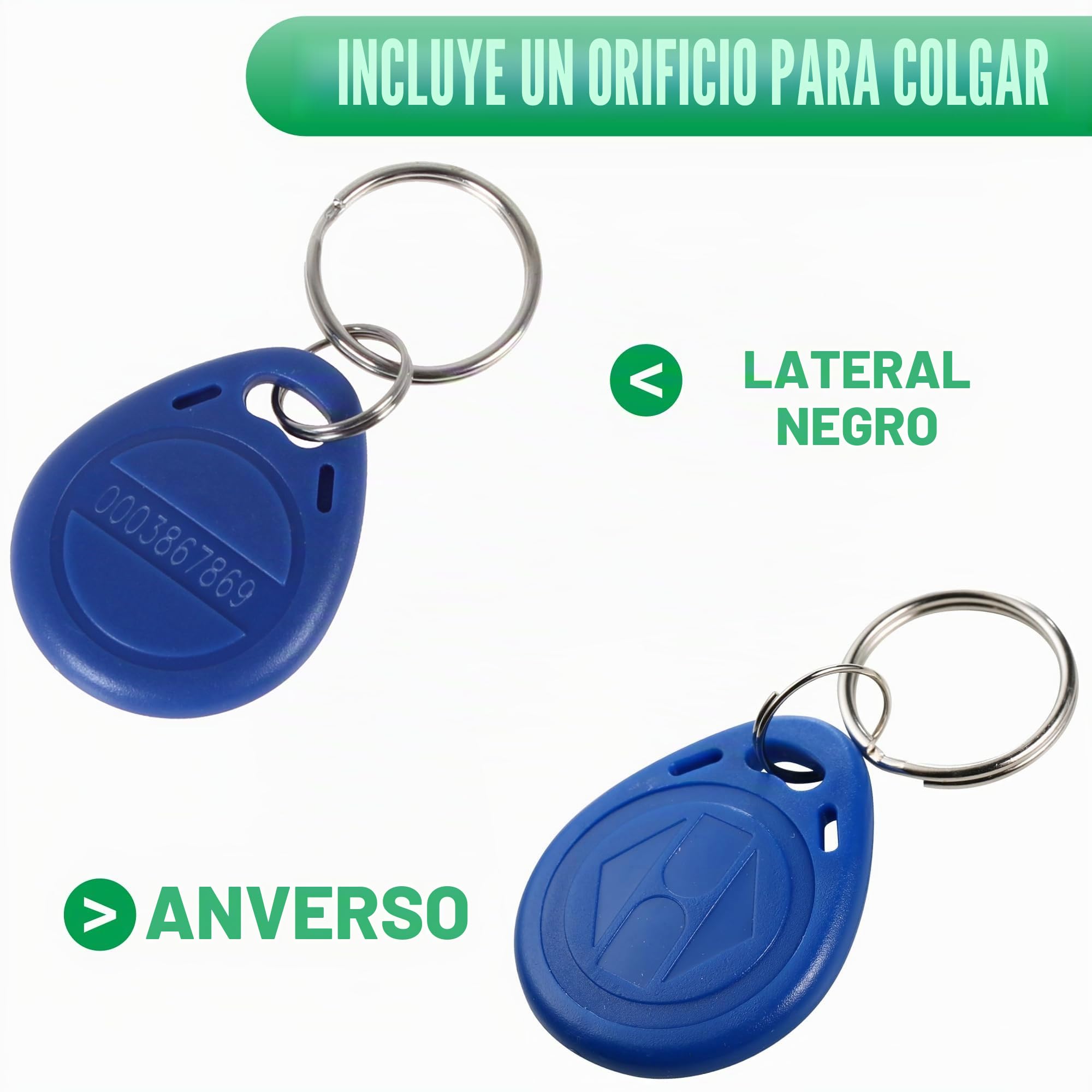 UHPPOTE Proximity 125KHz RFID EM-ID Card Mando para Control de Acceso de Puerta (Solo Lectura, Color Azul, Paquete de 100)
