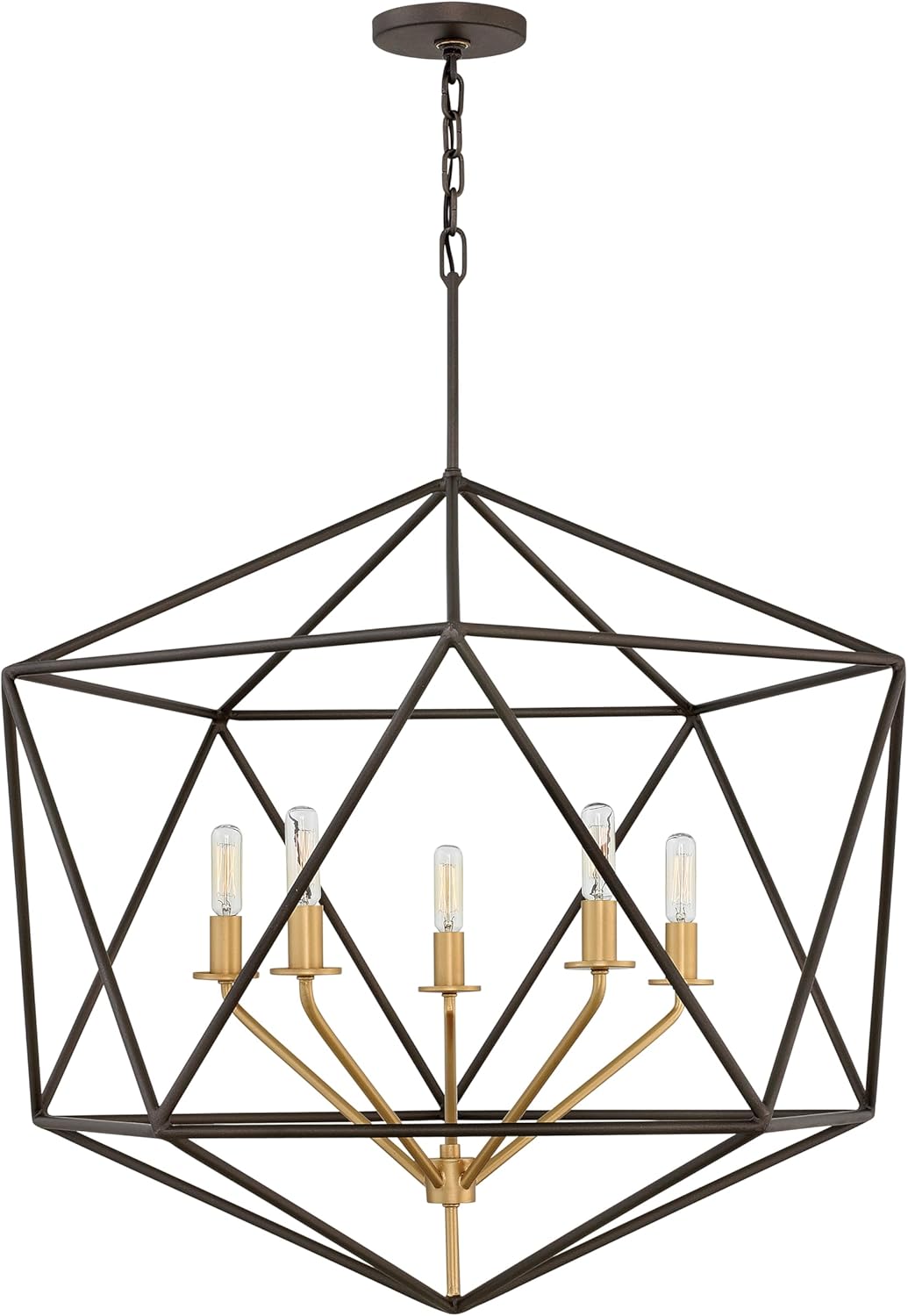 Hinkley Astrid Transitional Five Light Chandelier, Metallic Matte Bronze
