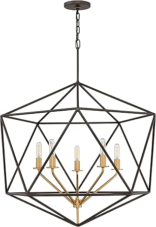 Hinkley Astrid Transitional Five Light Chandelier, Metallic Matte Bronze