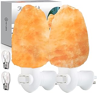 Nevlers 2 Pack Authentic Himalayan Salt Lamp Night Light Plug in |5.5" Himalayan Salt Rock Night Light |The Himalayan Salt Night Light is Hand Carved, UL Listed Plug in - Bulbs Includes