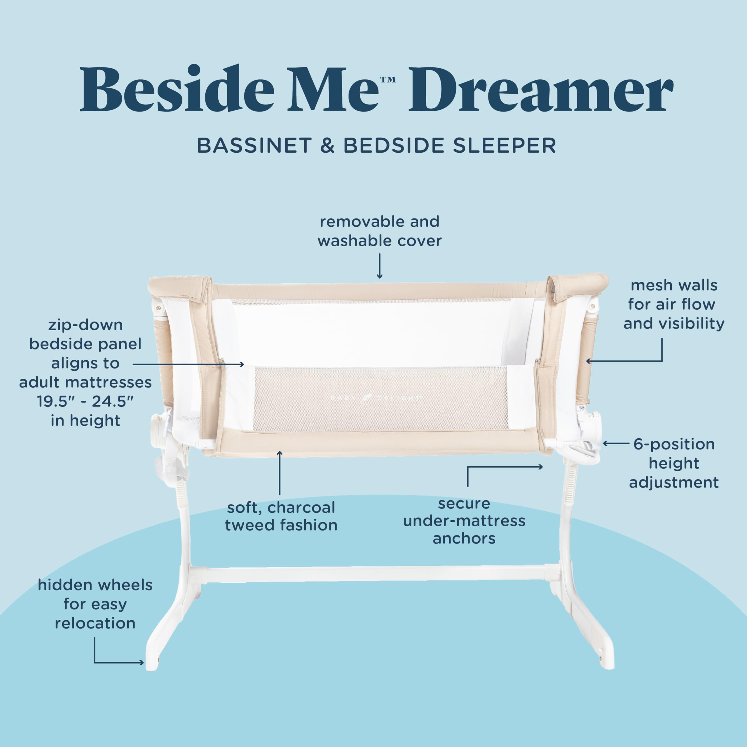 Amazon.co.jp: Baby Delight Beside Me Dreamer Bassinet | Bedside 