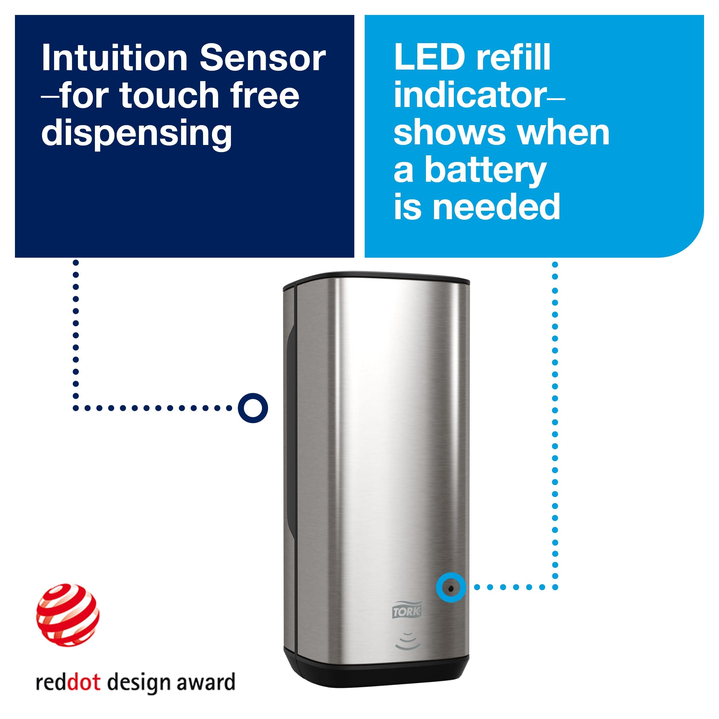 Tork Intuition Sensor Skincare Dispenser Stainless Steel S4, for