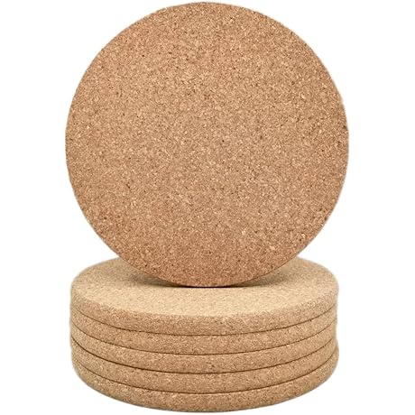 Cork Round Tripod Thermal Pad (Set of 6) - Perfect Protection for...