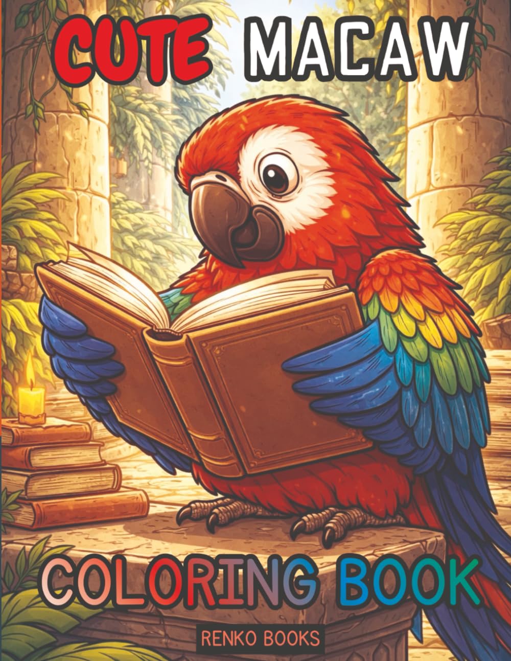 Macaw Coloring Book: Tropical Parrot Designs for Adults and Kids, Rainforest Birds, Relaxing Stress Relief, Detailed Macaws, Scarlet, Blue & Gold, Hyacinth, Wildlife Art, Adult Coloring, Kids Coloring