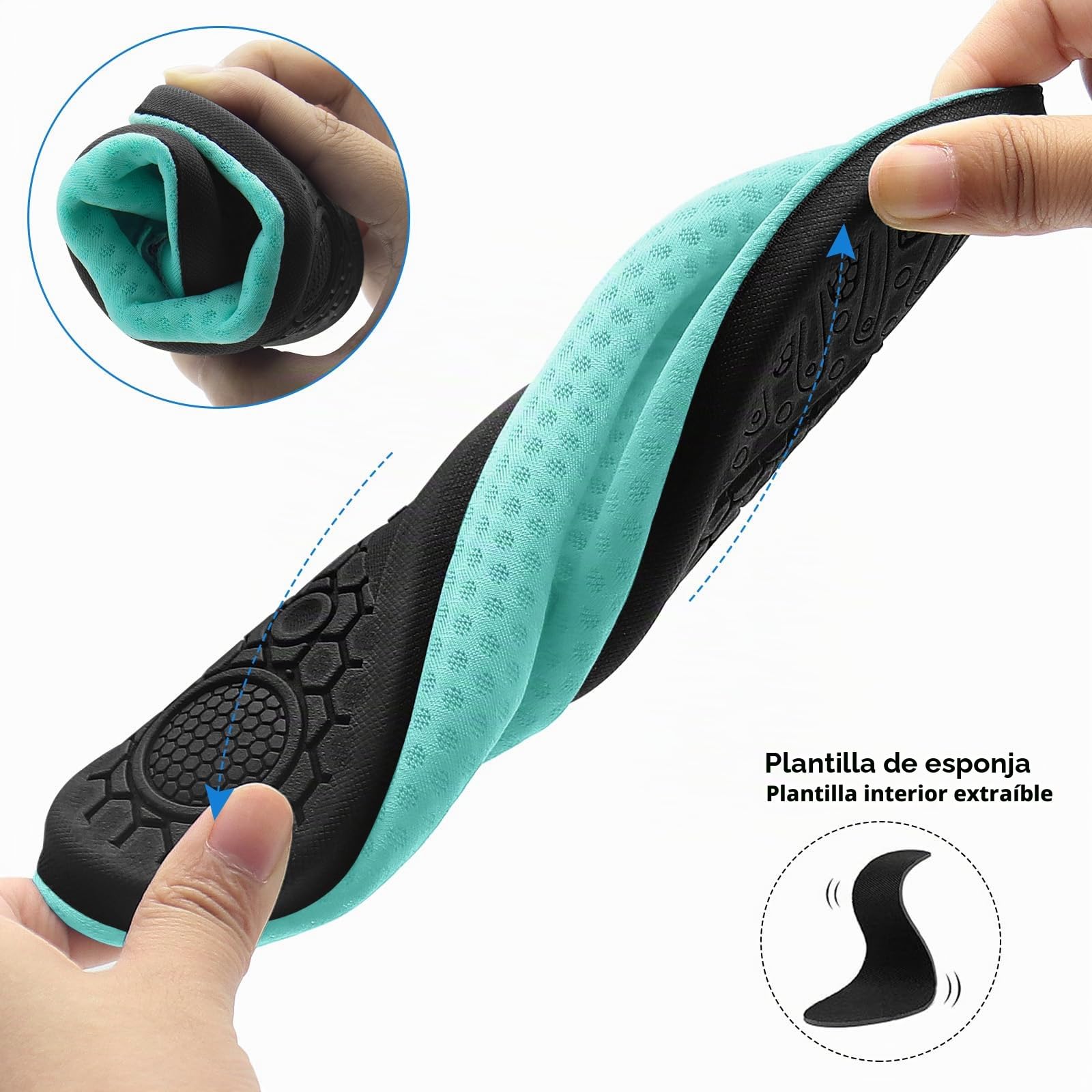 Zapatos de Playa, Zapatos de Baño Antideslizantes con Suela Blanda y Color Sólido, Escarpines Deportivos para Paseo en Playa Buceo Snorkel Kayak Surf