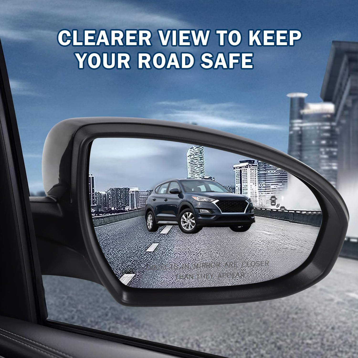 Right Passenger Side Mirror Compatible With 2019 2020 2021 Hyundai Tucson With Manual folding Power glass Turn Signal Heated Blind Spot Black Replace #87620D3930(8Pins)