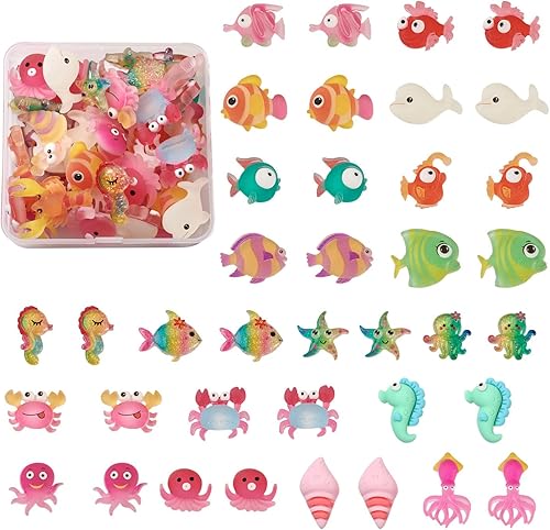 Miniatura 7 de Craftdady 100 dijes de resina con parte trasera plana de mariquita transparente, lindos dijes de cuentas de mariquita sin agujero de 0.492 x 0.335