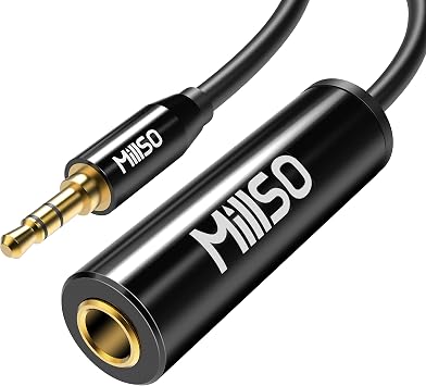 1/4 to 3.5mm Instrument Cable, TRS Headphone Adapter 6.35mm Female to 3.5mm Male 1/8 to 1/4 Stereo Audio Adapter for Amplifier, Guitar, Piano, Speaker to Phone, Laptop, Headphone - 12inch/30cm