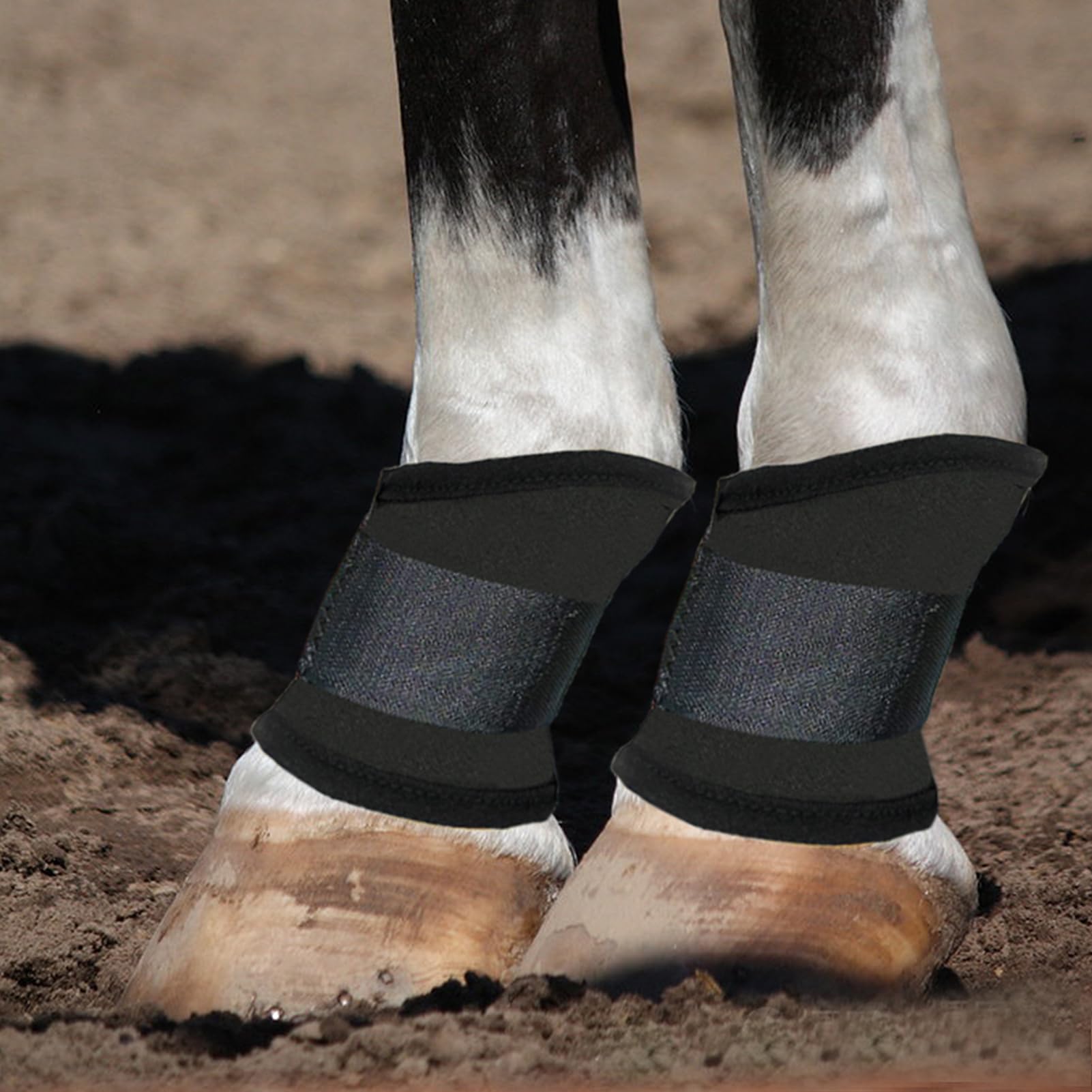 KALASONEER Bedsore Boots for Horses – Neoprene Stall Boots for Bed Sores, Cast Sores, and Wound Healing – Breathable, Padded, Adjustable (Black:Set of 4)