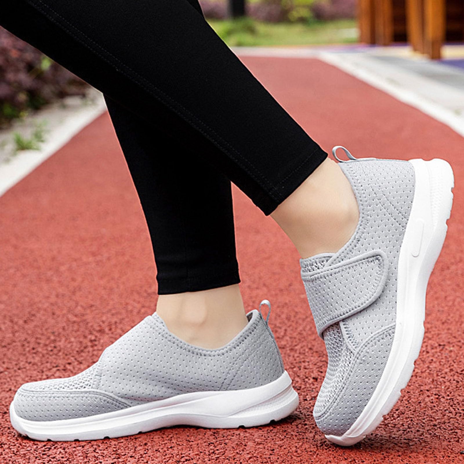 Zapatos cómodos para mujer, zapatos casuales elegantes y ligeros, de punto de recuperación, diseño sin cordones, para uso diario, perfecto para mamás