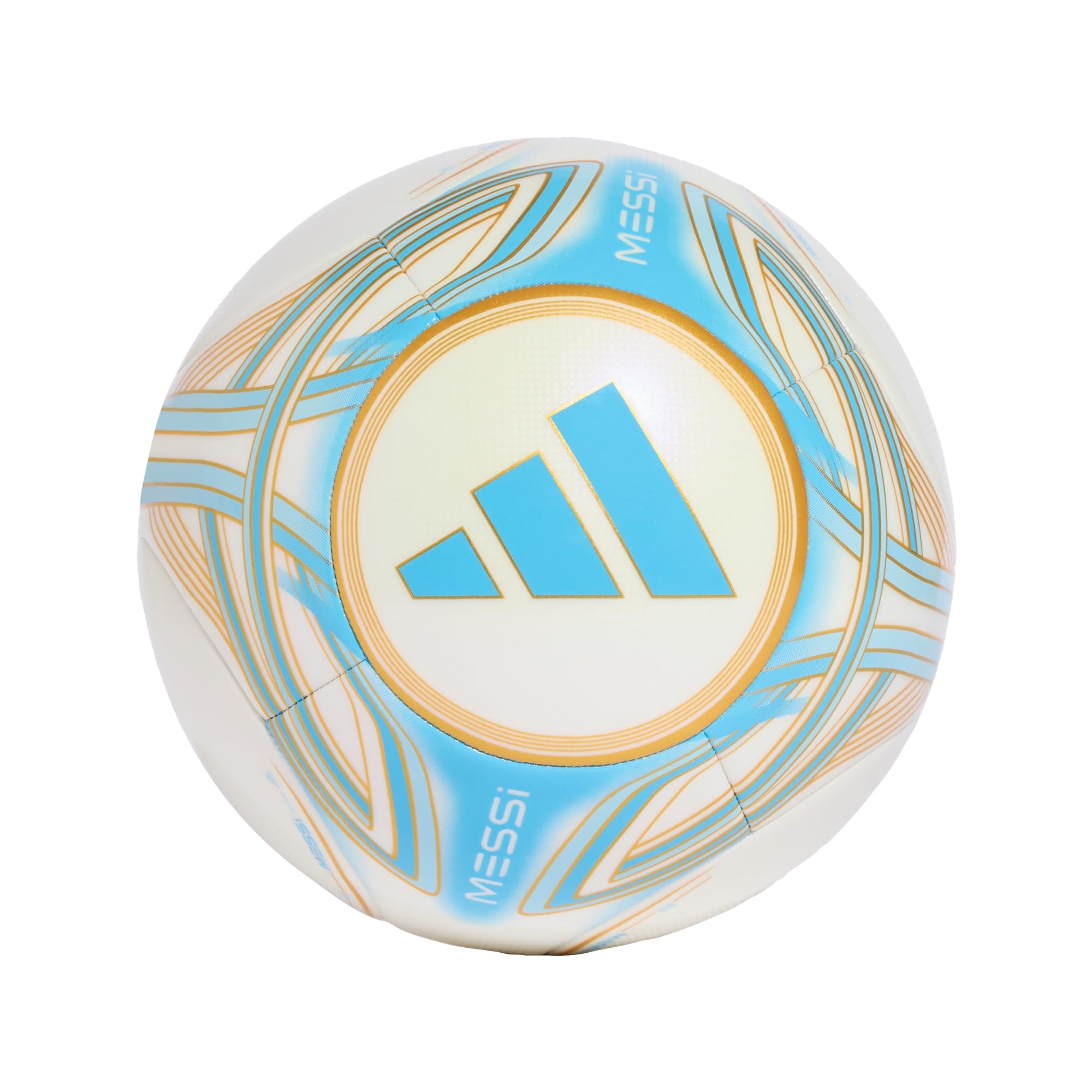 adidas Unisex Messi Club Ball Recreation_Ball, ivory/semi blue burst/icey blue/gold met., 4