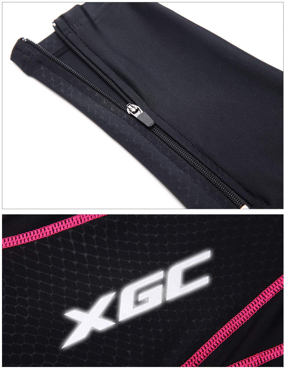 XGC Pantalones largos de ciclismo para mujer, pantalones de ciclismo, pantalones de bicicleta, mallas con alta densidad, alta elasticidad y alta transpirabilidad, esponja 4D acolchada