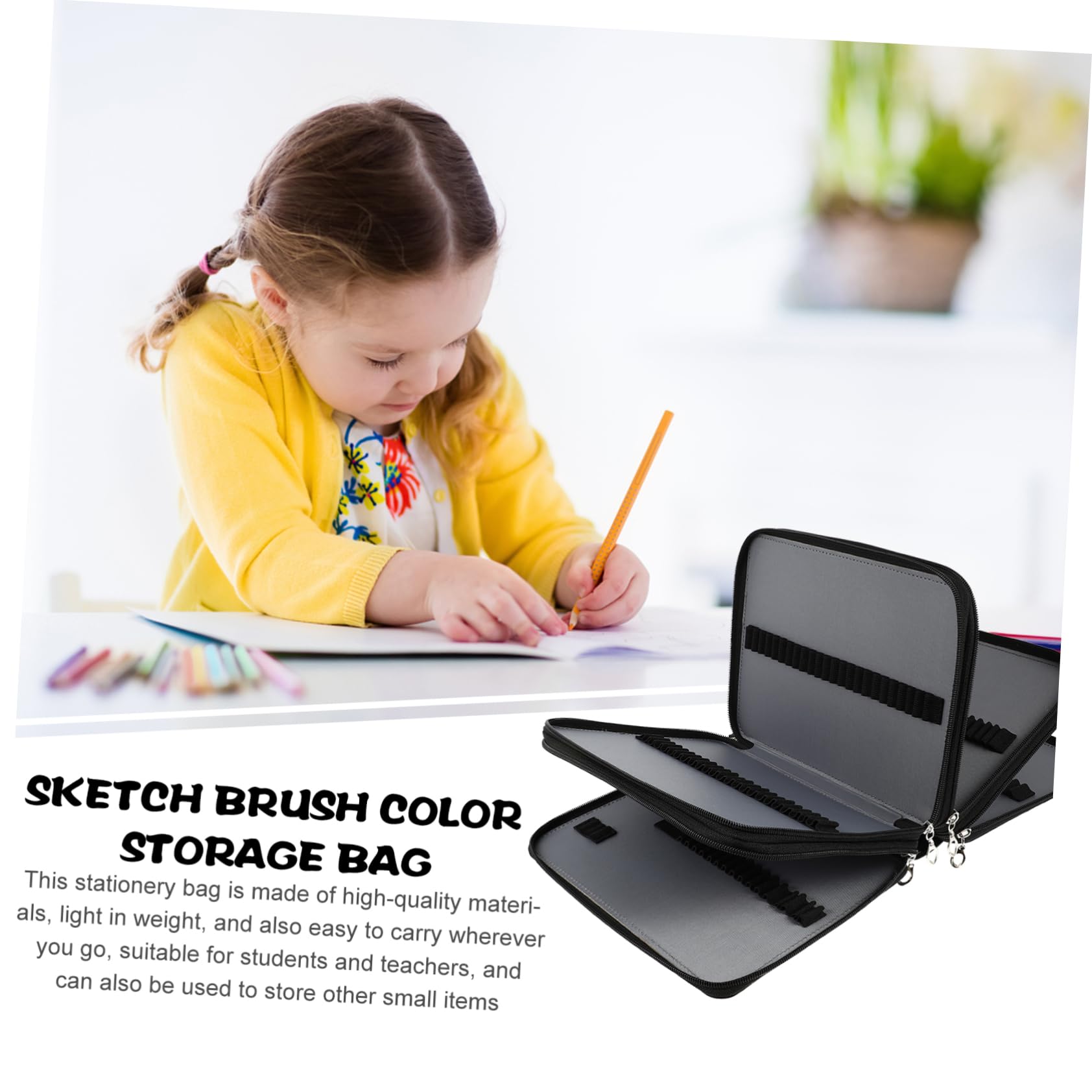 Borsa Porta Matite Artistica Multifunzione Con Design Scomparti Per Cancelleria e Strumenti Di Disegno Alta Capacità e Stile Elegante