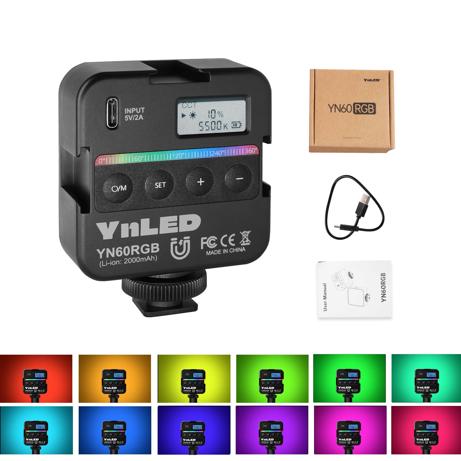 Amazon.com : YONGNUO YN60 RGB LED Camera Lights 2000mAh