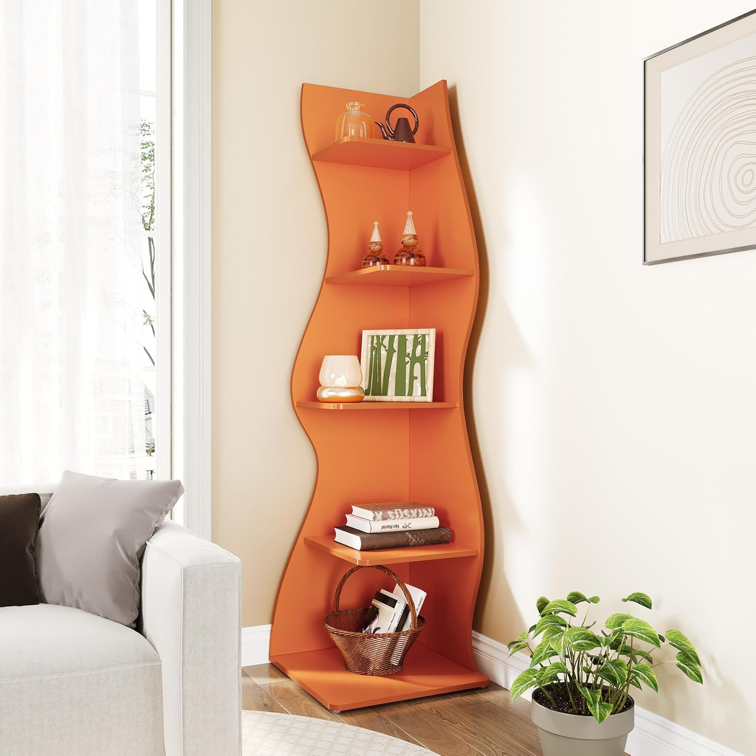 Little Tree 5-Tier Corner Shelf for Small Spaces