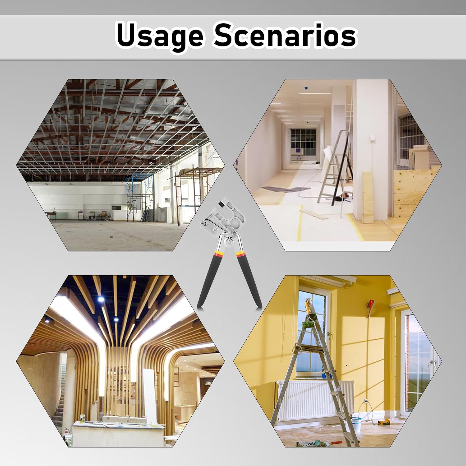 Yosoo Health Gear Stud Crimper Pliers Alloy Steel 270mm Small Size, Punch Lock Framing Fastening Crimping Hand Tool Wide Range of Uses Easy for Partitions Installation