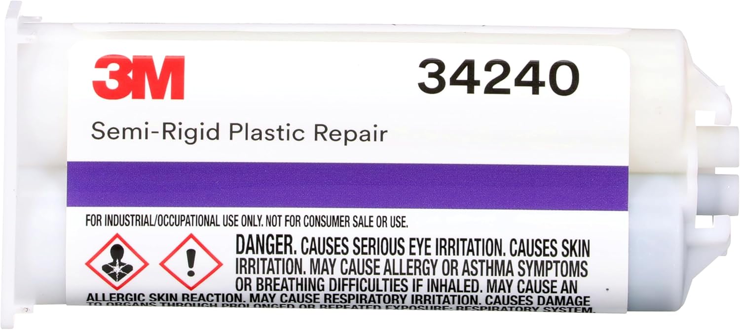 3M Semi-Rigid Plastic Repair, 34240, 47.3 mL Cartridge, Fast-Curing Urethnane for Automotive Plastic Repair