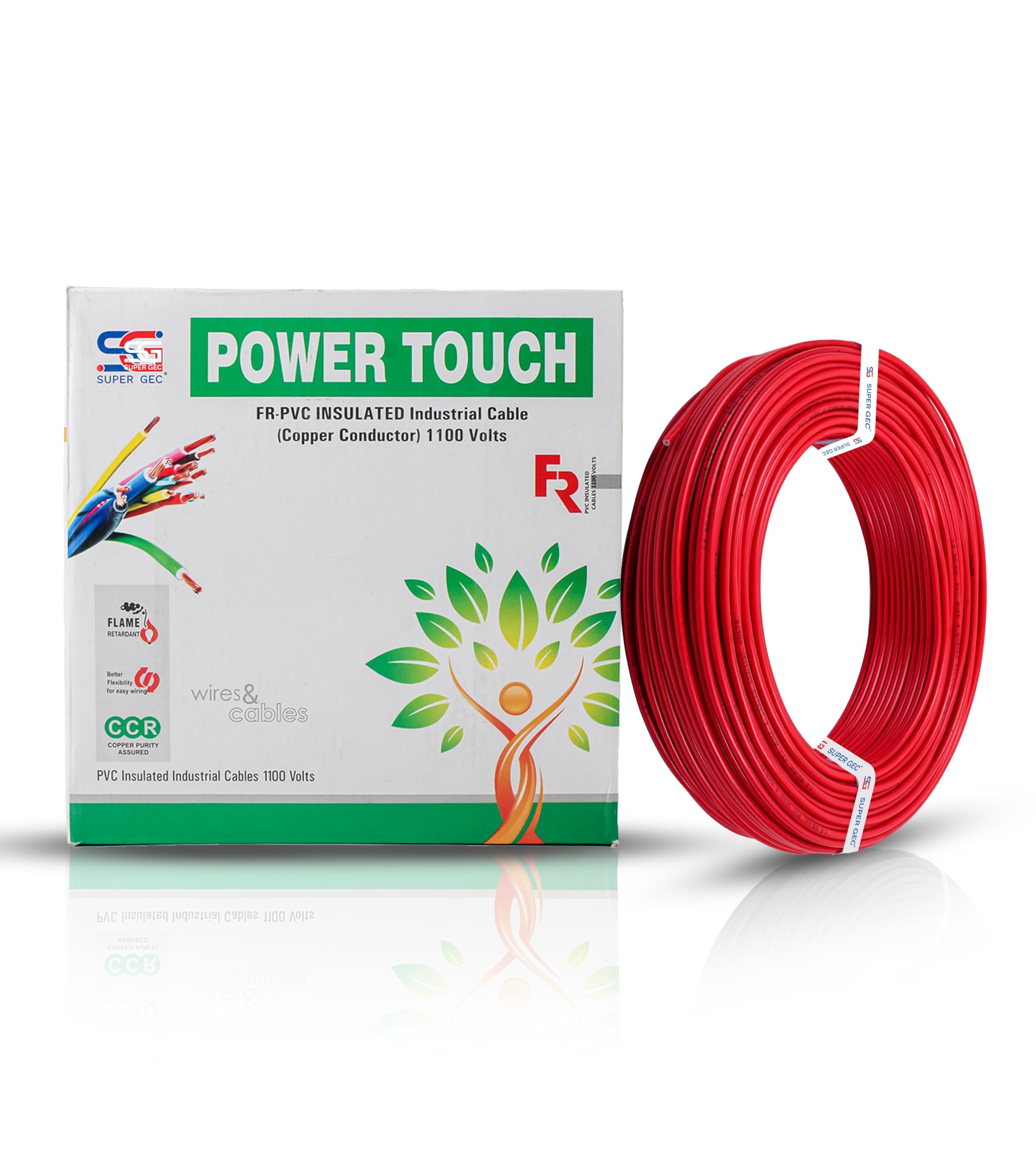 Super GEC Power Touch Electric Wires and Cables | Pure Copper | Meter Marking | Flame Retardant | Energy Saving | 73 Meter | House Wire Cable for Domestic & Industrial Use (4.0 SQ.MM, Red) (B0D7M7RPM7) Amazon Price History, Amazon Price Tracker
