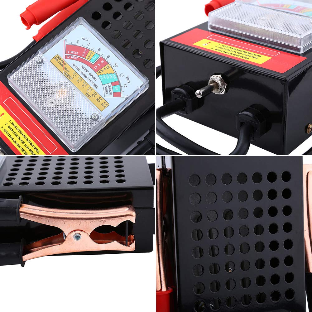 Batterietester,6V-12V 100Amp Portable Heavy Duty Car Van Auto Battery Tester Load Drop Charging System Analyzer Checker Tool für Test-Blei-Säure-Batterien