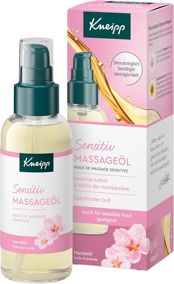 Kneipp Massageöl Sensitiv - Mit Mandelöl - Auch für sensible Haut geeignet - 100ml