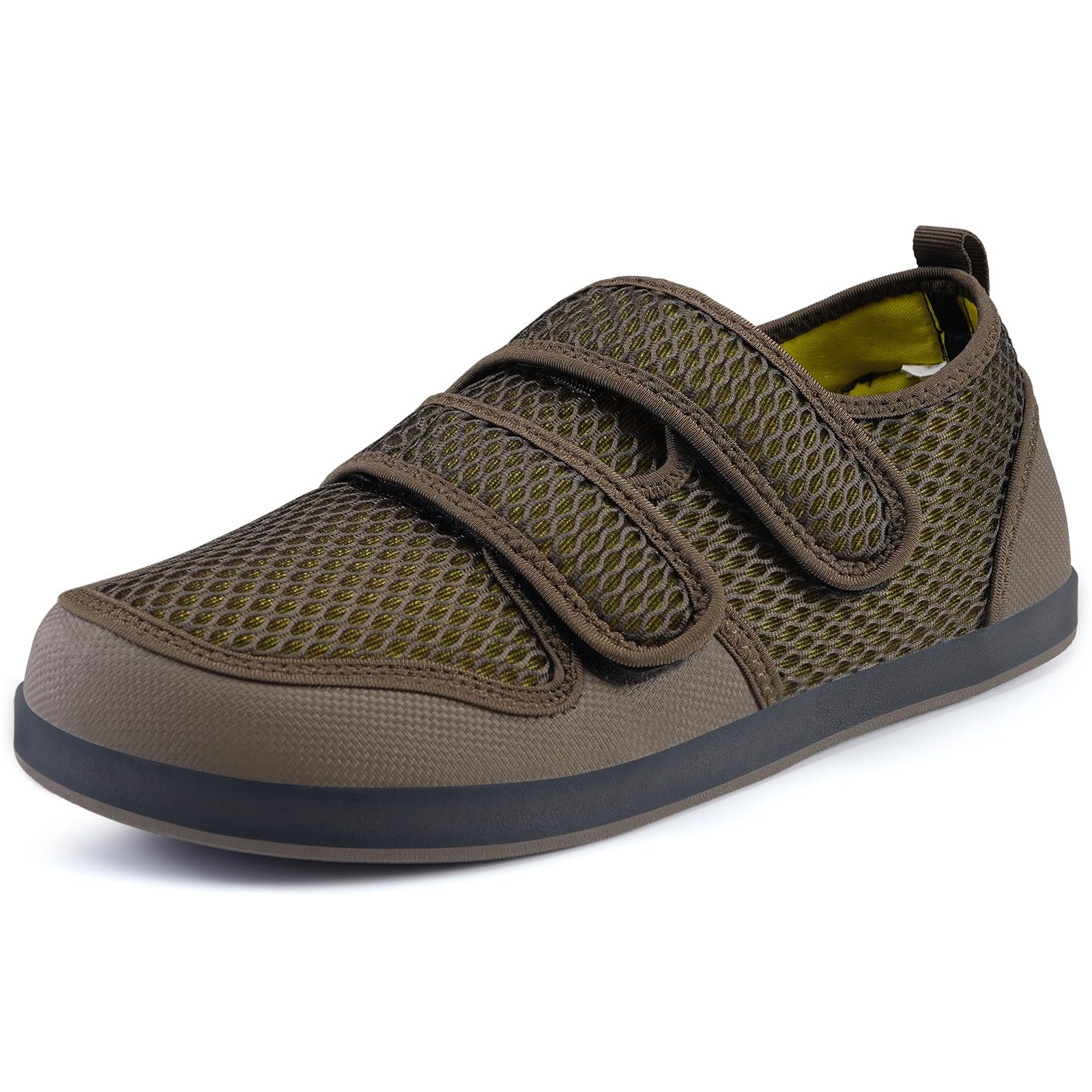 Hsyooes Herren Hausschuhe Damen Klettverschluss Freizeitschuhe Extra Weit Verstellbare Sandalen Atmungsaktiv Rutschfest Bequemer Senioren