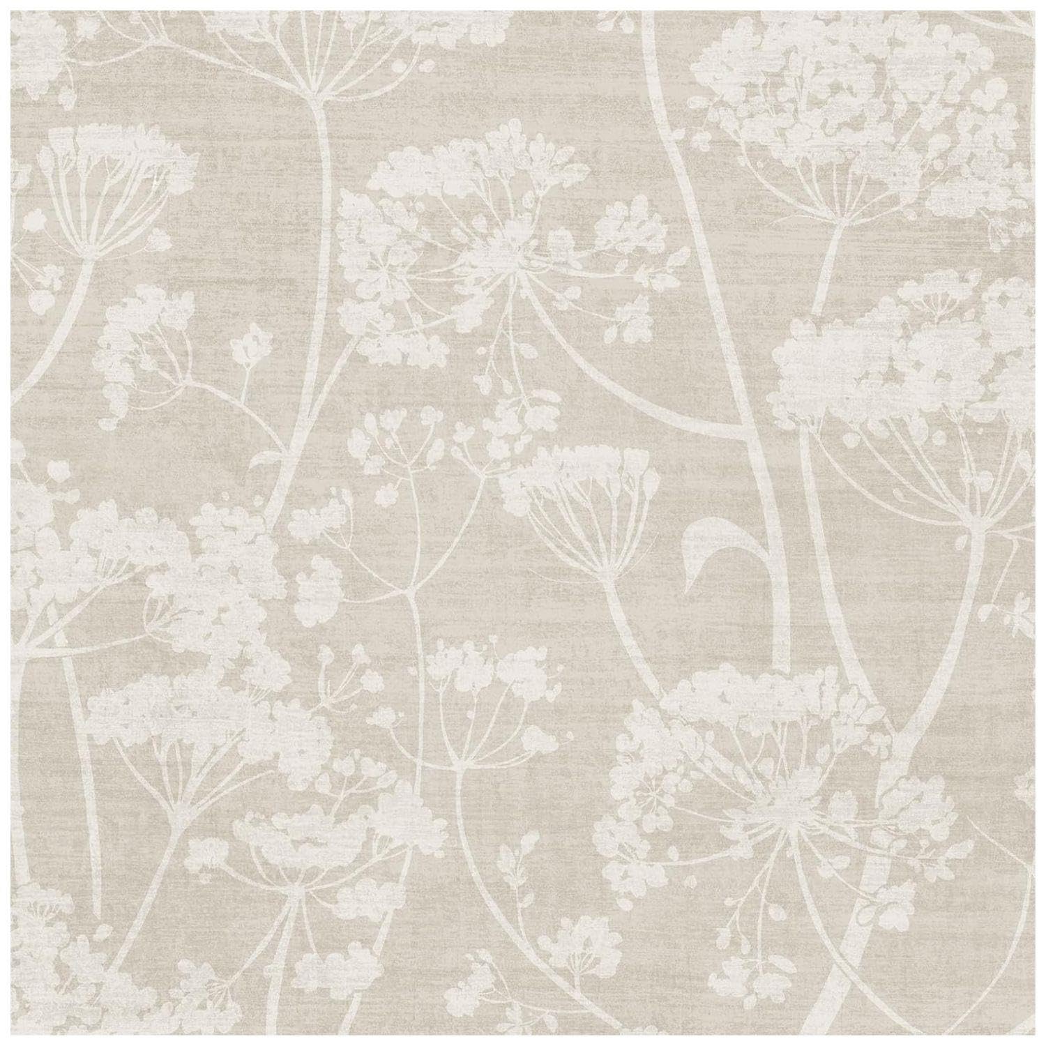 YöL Neutral Floral Wallpaper - Contemporary Versatile Sophisticated - Statement Feature Wall - Bedroom Living Room Dining Room - Scrubbable Stripable 10.05m x 53cm Roll - Paste The Wall Easy to Hang