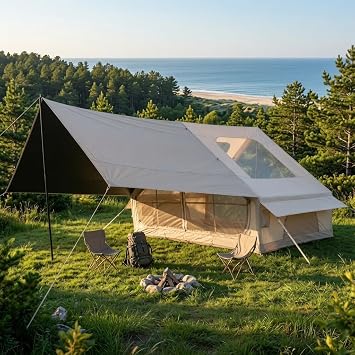 Pikas Rovos Şişme Kamp Çadırı 6 Kişilik | Büyük Boy Aile Çadırı | Hızlı Kurulum Hava Direkli | Kamp, Glamping, Festival ve Outdoor Kullanımı - Camping
