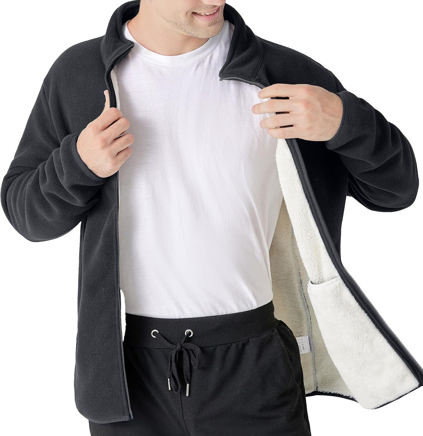 Mens Lightweight Fleece Jacket Outwear warm Coat spring autumn winter