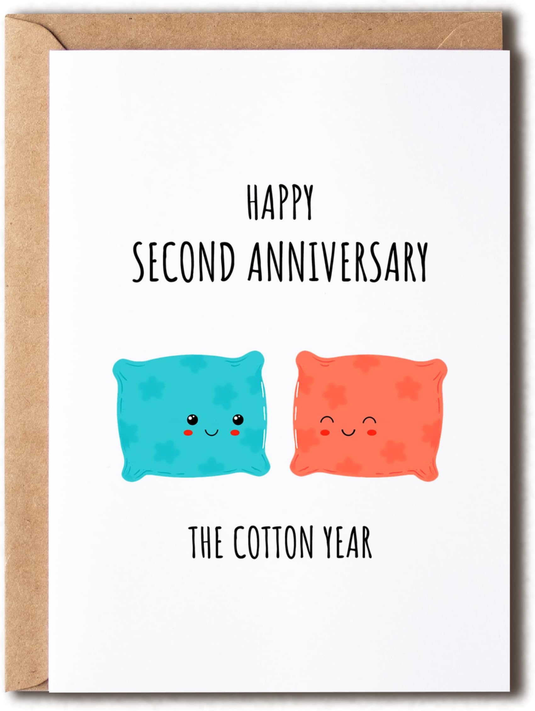 Amazon.com: Cotton Pun Anniversary Card for Wife Husband, Funny 2nd ...