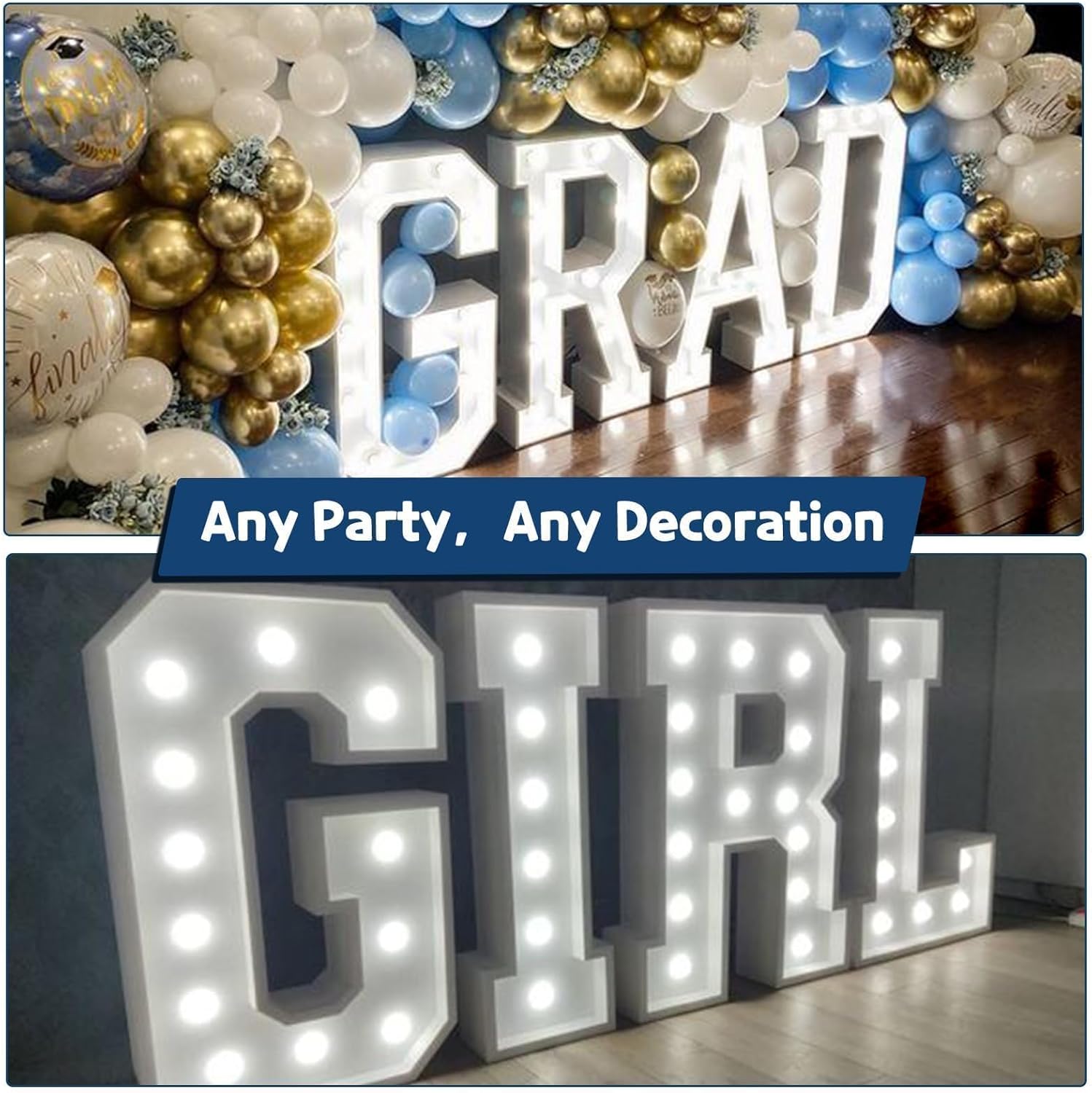 Marquee Numbers 2026 Graduation Decorations 4FT Big Light Up Numbers 2 6 Letters A G R