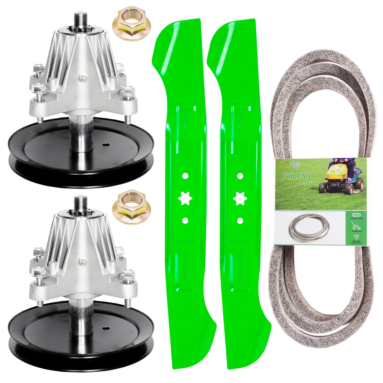 Kit de reconstrucción de cubierta de cortacésped de 46 pulgadas para MTD Crafts Man T150 T1700 T1900 T1500 T1600 LT4600 T140 CLT46CVT Troy Bilt Bronco Horse XP TB46 incluye 2 husillos 918-06989 2