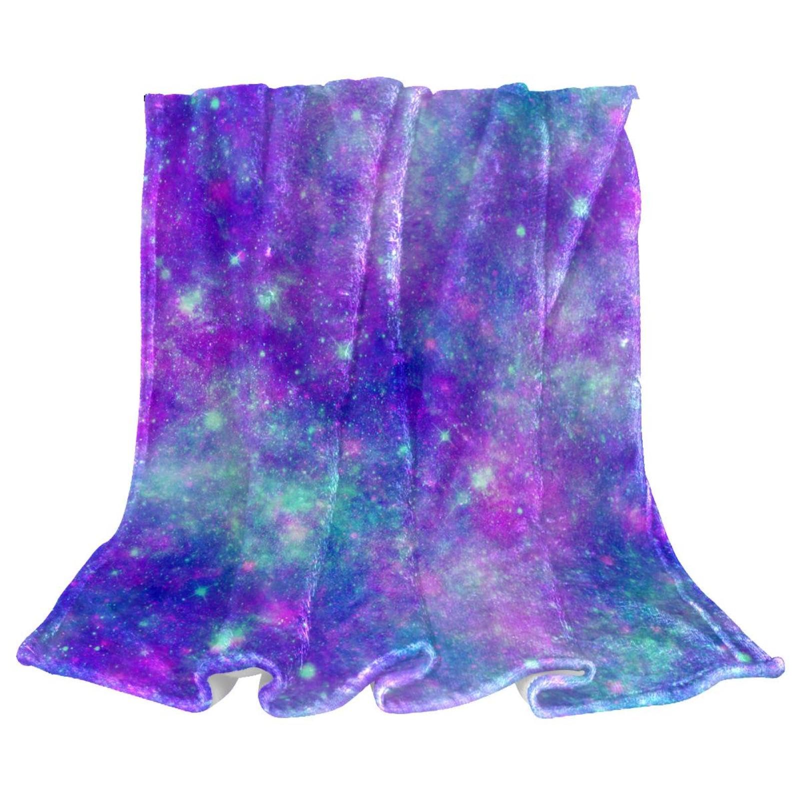 Couverture polaire galaxie violette jeté de canapé microfibre 150x100