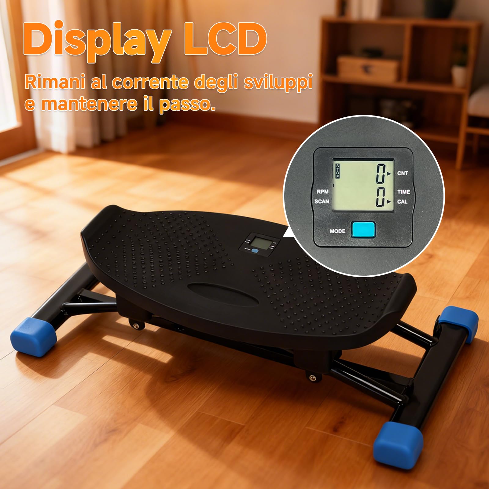 Balance Trainer, macchina da sci simulata a base di resistenza, tapis roulant aerobico, portatile, supporta 300 libbre silenziosa macchina per esercizi a corpo intero con display a LED.