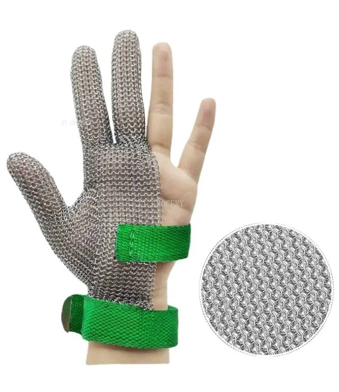 1PC Siatkowe rękawice rzeźnicze Ochrona rąk Rękawice robocze odporne na przekłucia Rękawice ochronne odporne na przecięcia Stal nierdzewna Metal Odporny na przebicie(L)