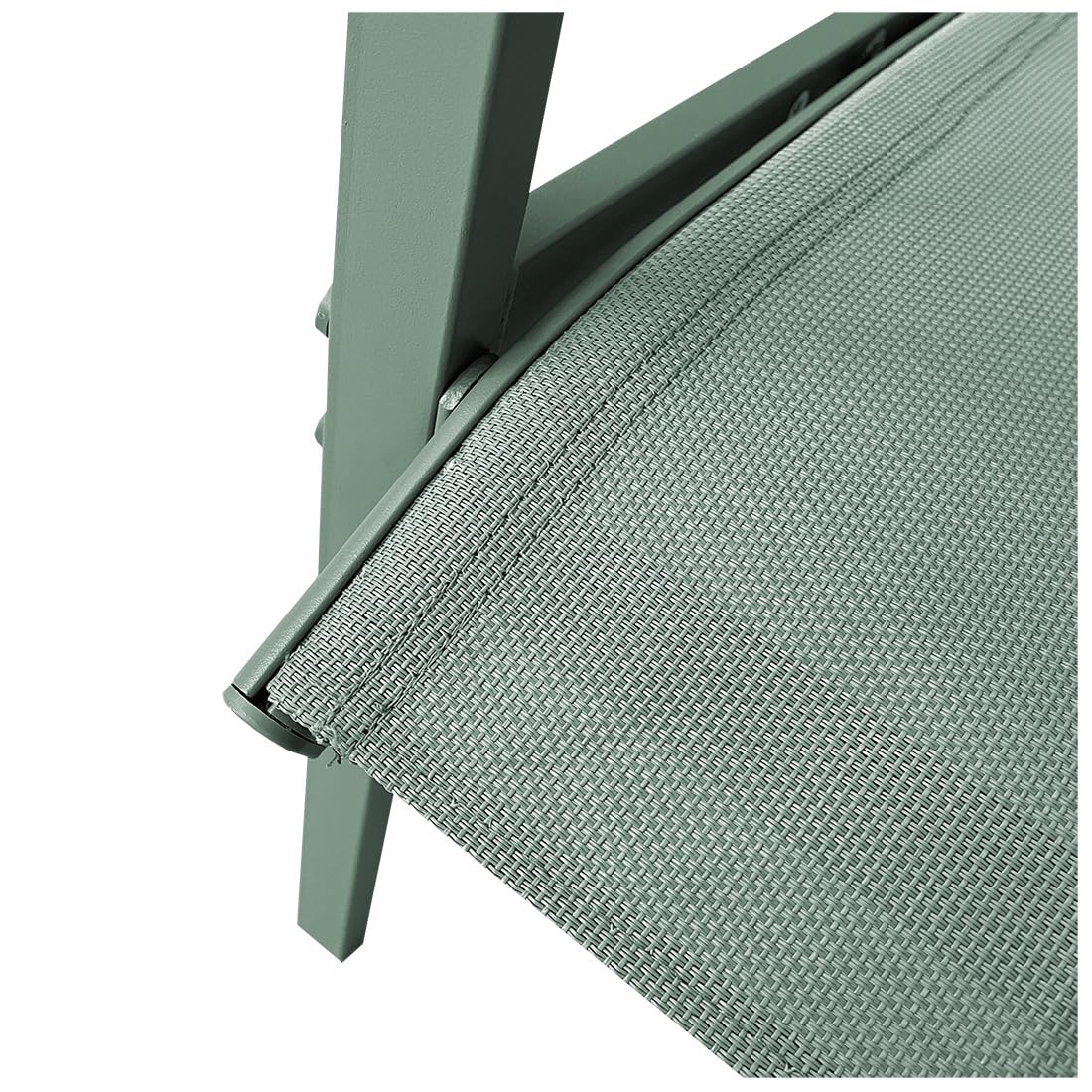 Acomoda Textil – Conjunto Jardín de 2 Sillones + Mesa de Acero Resistente, Decorativo y Ligero. Asiento para Exterior en Patio, Balcón y Terraza de Fácil Instalación. (Verde, 3 Piezas)