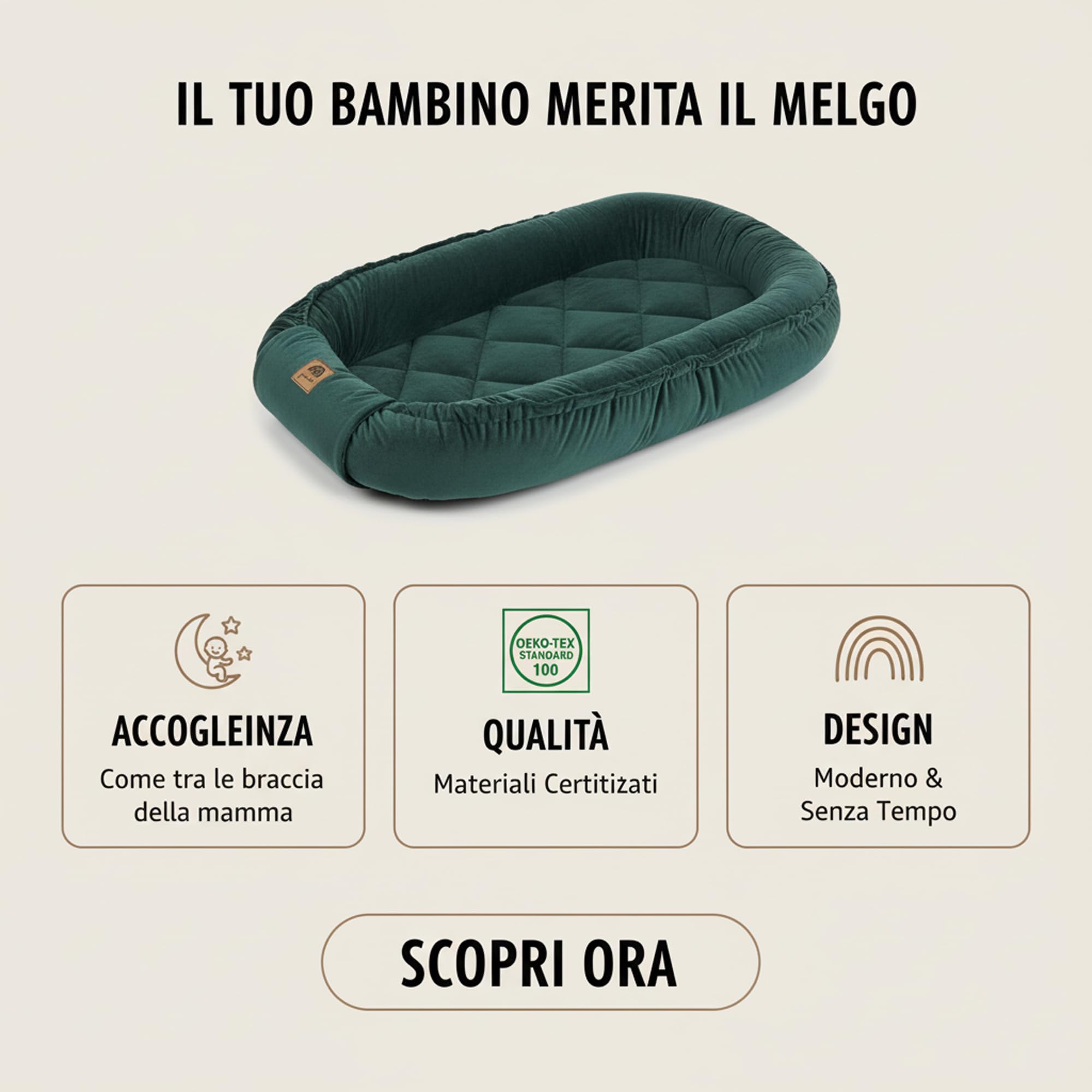 PIMKO Juego de cuna para bebé con asa, nido multifuncional para viajes, cómodo nido para recién nacidos, transpirable, color verde real