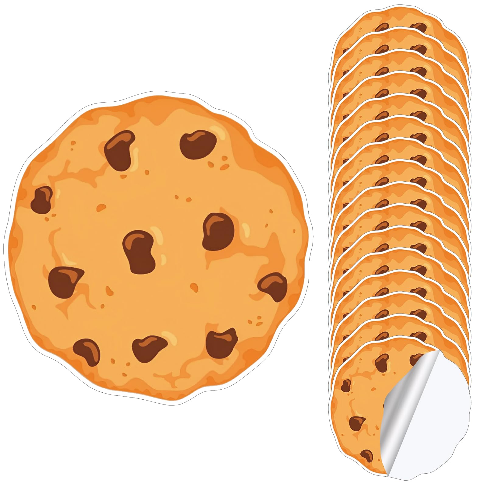 AmazingSpark 16 Pcs Large Cookie Stickers 8'' Removable Chocolate Milk and Cookies Decals Birthday Baby Shower Decoration Stickers Sidewalk Floor